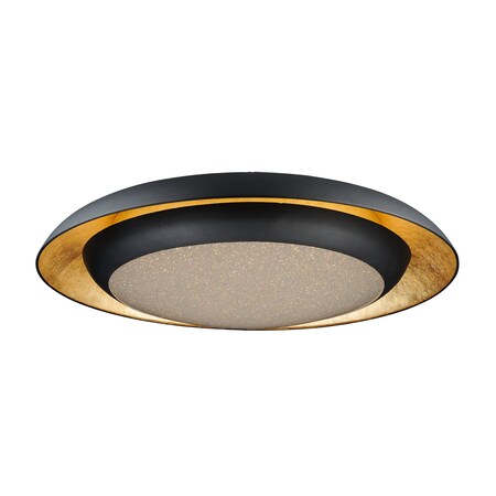 Maxim Lighting Iris 1-Light 29.5" Wide Gold Leaf / Black Flush Mount Light 35078CYGLBK